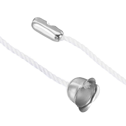 MECCANIXITY Pull Cord for Ceiling Switch, Light Pull Cord String Ceiling Fan String with Connector Pull Chain Extension, White Silver, Pack of 10