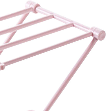 Countertop Dishcloth Drying Rack, 4 Arms Folding Holder for Kitchen Rag Storage, Vertical Stand (Light Pink)