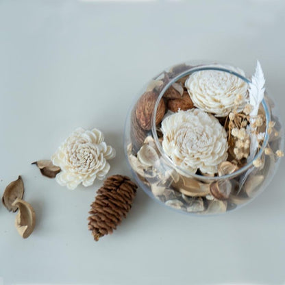 Qingbei Rina Spring Potpourri Bags, Mangnolia Scented Potpourri Bowl Filler,White Decorative Dried Flowers,Home Fragrance Sachet,Vase Fillers,Bathroom Decor(10oz)