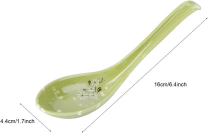 8pcs Melamine Soup Spoons for Chinese Asian Soup, Ramen, Noodle, Porridge Dinner