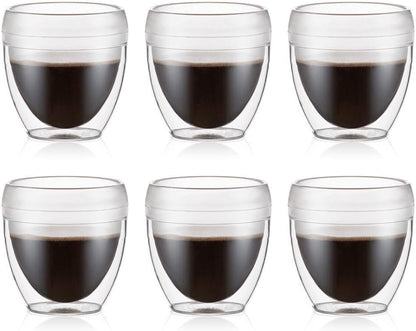 Bodum 8oz Pavina Outdoor Double-Wall Plastic Tumbler, BPA-Free, Set of 6, Clear