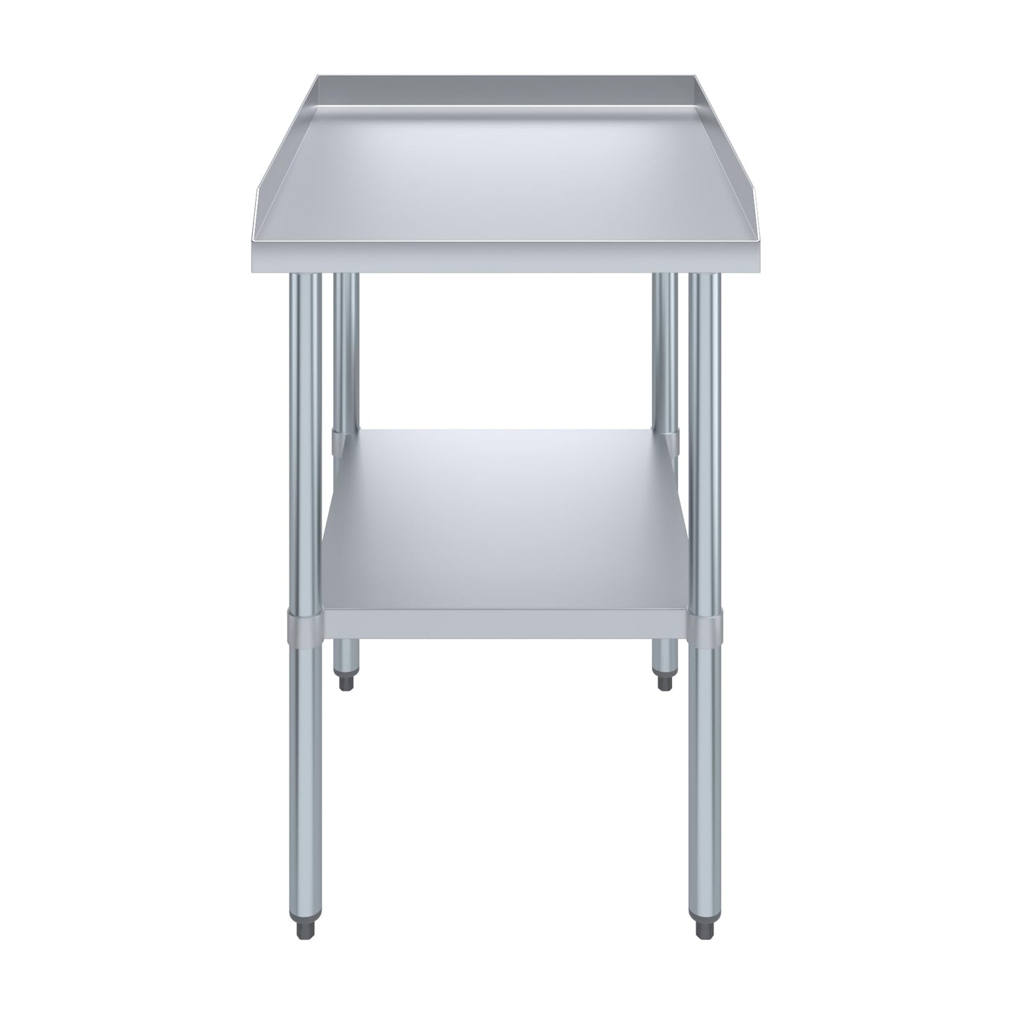 AmGood Commercial Work Table with Backsplash and Sidesplashes | NSF (Stainless Steel Table with Sideguards, 24" Long x 30" Deep)