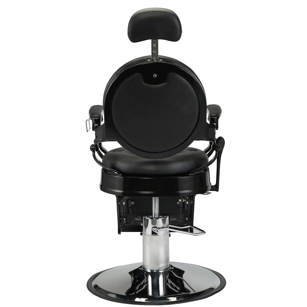 TEOYETTSF Haircut Beauty Salon Chair Hydraulic Barber Chair Styling Retro Leather Barber Chair Black