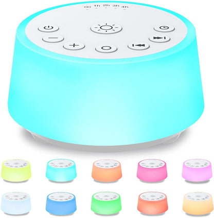 Skiennix Color Noise Sound Machine - 10 Colors, 25 Soothing Sounds, Adjustable Brightness | Perfect for Adults & Kids