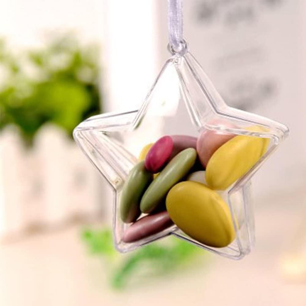 Barelove Clear Fillable Ornaments Balls Decoration, 10 PCS Transparent DIY Craft Baubles for Home Decor Party Gift