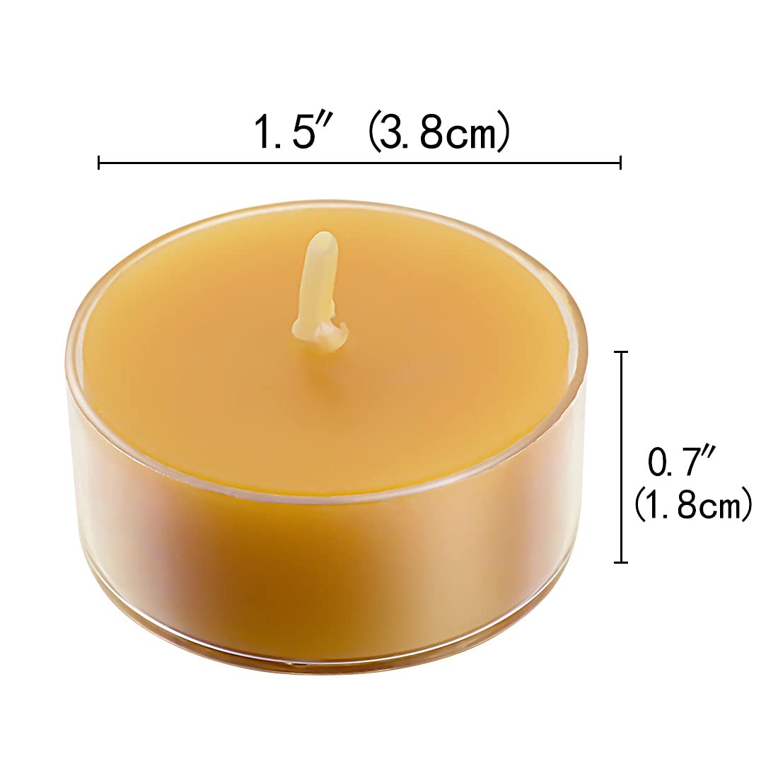 DEYBBY Natural Beeswax Tealight Candles 160 Pack, Unscented Organic Small Beeswax Candles Bulk in Clear Cup, 4-5 Hours Burn Tea Light Candles for Home Decor Emergency Bath Relaxation (Yellow)