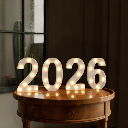Marquee Letters Numbers Light up Numbers Letters Graduation Decoration GRAD 2026 Battery Powered LED Light White Plastic Letter Number Sign for Class of 2026 Graduation Decorations