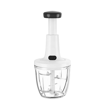 Manual Food Chopper Hand Push Express Vegetable Dicer Mincer Sharp Blades Onion Cutter Garlic Mincer with Container for Chili Meat Nuts Herbs, Dishwasher Safe