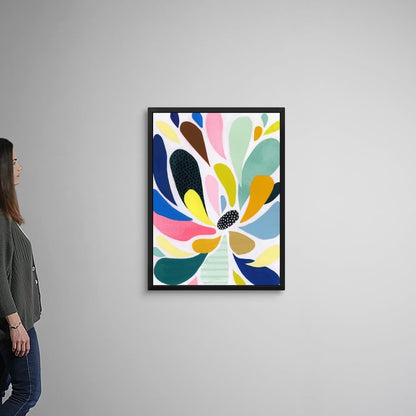 Abstract Petals I Black Float Frame Canvas Art, Floral Artwork
