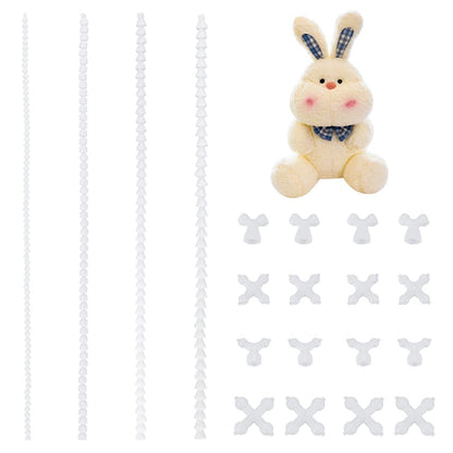 OLYCRAFT 4 Sets Jeton Ball Socket Skeleton Joint White Adjustable Flexible Armature Skeleton Joints with Y & X Chest Connectors Flex Ball Socket for Plush Doll Making