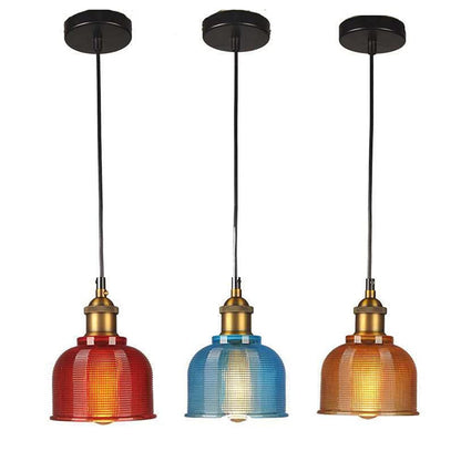 vsGotber Pendant Lights Kitchen Island Stained Glass Chandelier Creative Bedroom Living Room Cafe Bar Flower Cover Retro Bedside Lamp Single Head Chandelier E27 Ceiling Colored Glass Lamps,