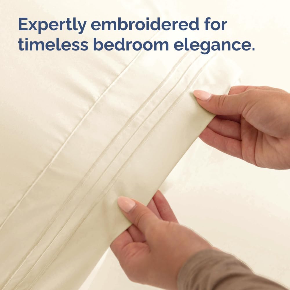 Skiennix Body Pillowcases Set of 4 | Soft, Breathable 20x54 Long Pillow Covers - Fade-Free & Machine Washable (Off White)