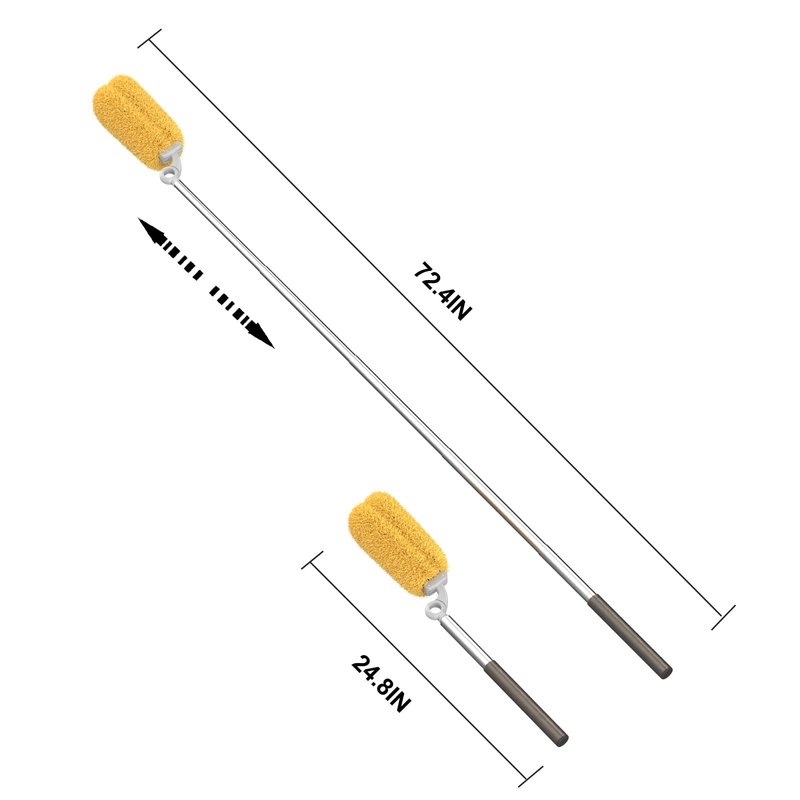 EHOMGUI Long Handle Dusters for Cleaning with 2 Replacement Heads, Washable Cleaning Duster Kit with Laundry Mesh Bag, Cobweb Duster, Extendable Dusting Tool for Home and Office