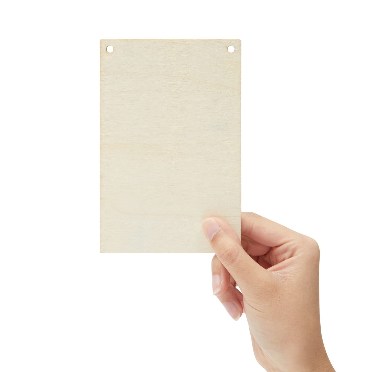 Bright Creations Unfinished Wood Craft Blanks - 3.75 x 5.75 in, Pack of 50 - Jute String Included for Blank Wood Signs & Banners - Great for Stenciling, String Art & DIY Painting - Wooden Plaques Bulk