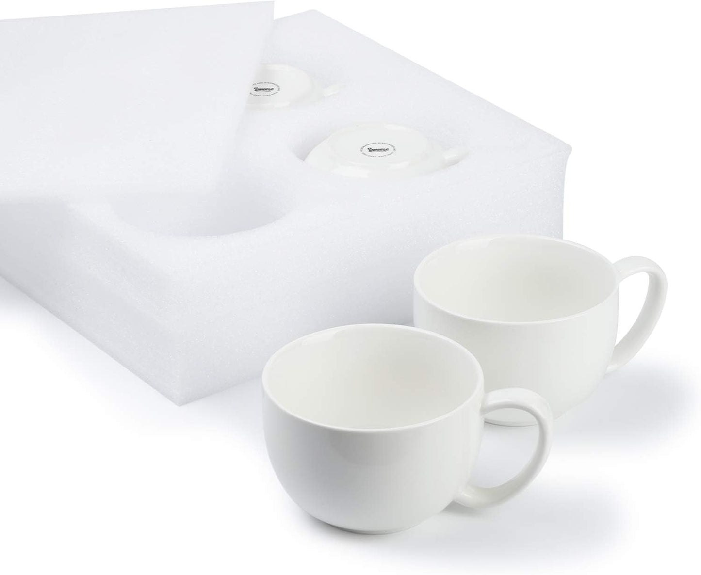 22oz Set 4, Sweese Porcelain Large Coffee Mugs of Large Soup Mug with Handles Perfect for Coffee, Tea, Hot Chocolate