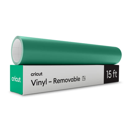 Cricut Premium Removable Vinyl, Green (12in × 15ft), No-Residue Easy Removal up to 2 Years, Perfect for Indoor-Outdoor DIY Projects & Removable Decals, Compatible with Cricut Machines