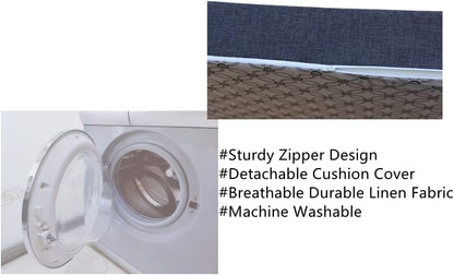 Personalized Blue Grey Farmhouse Storage Bench with Cushion