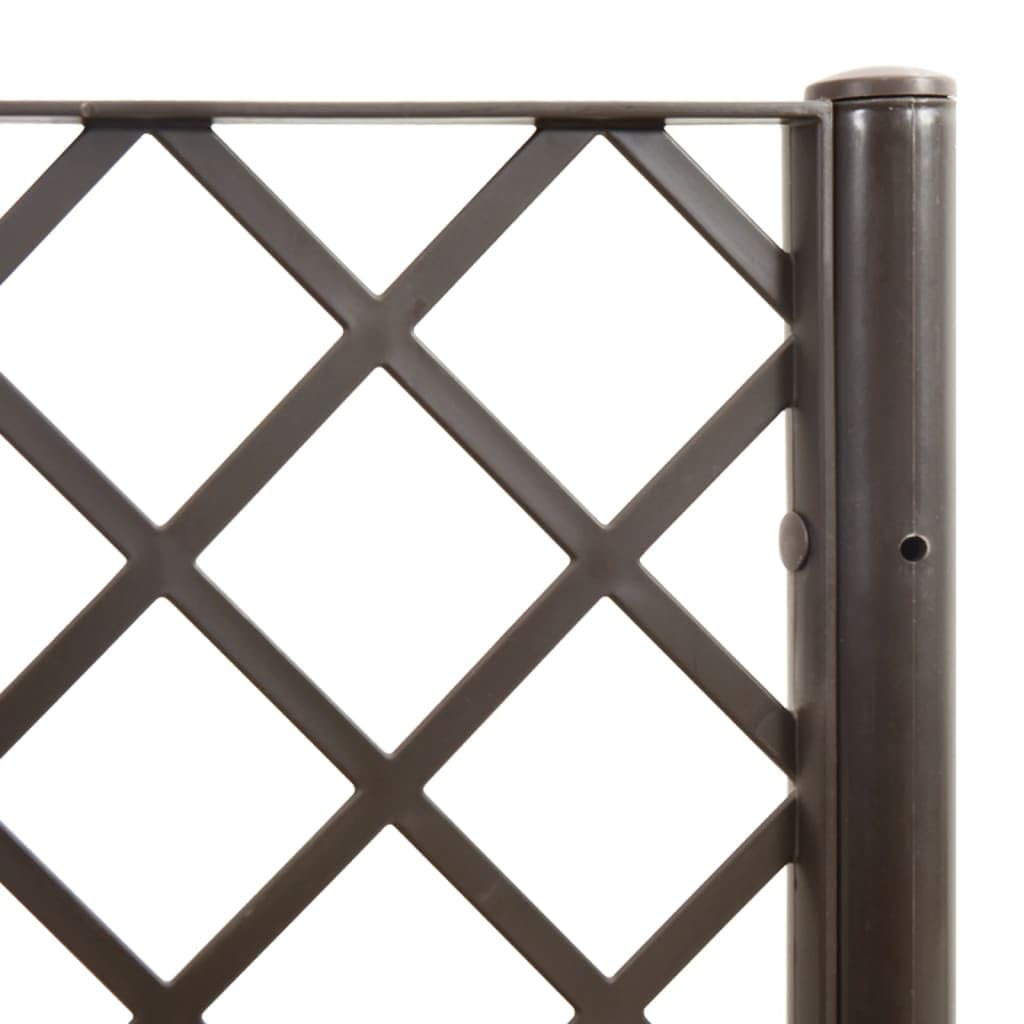 hliofuir Garden Planter with Trellis 63"x63"x55" Brown Modular Raised Planter Box UV Stable Polypropylene for Climbing Plants, Outdoor Garden Bed Patio Balcony