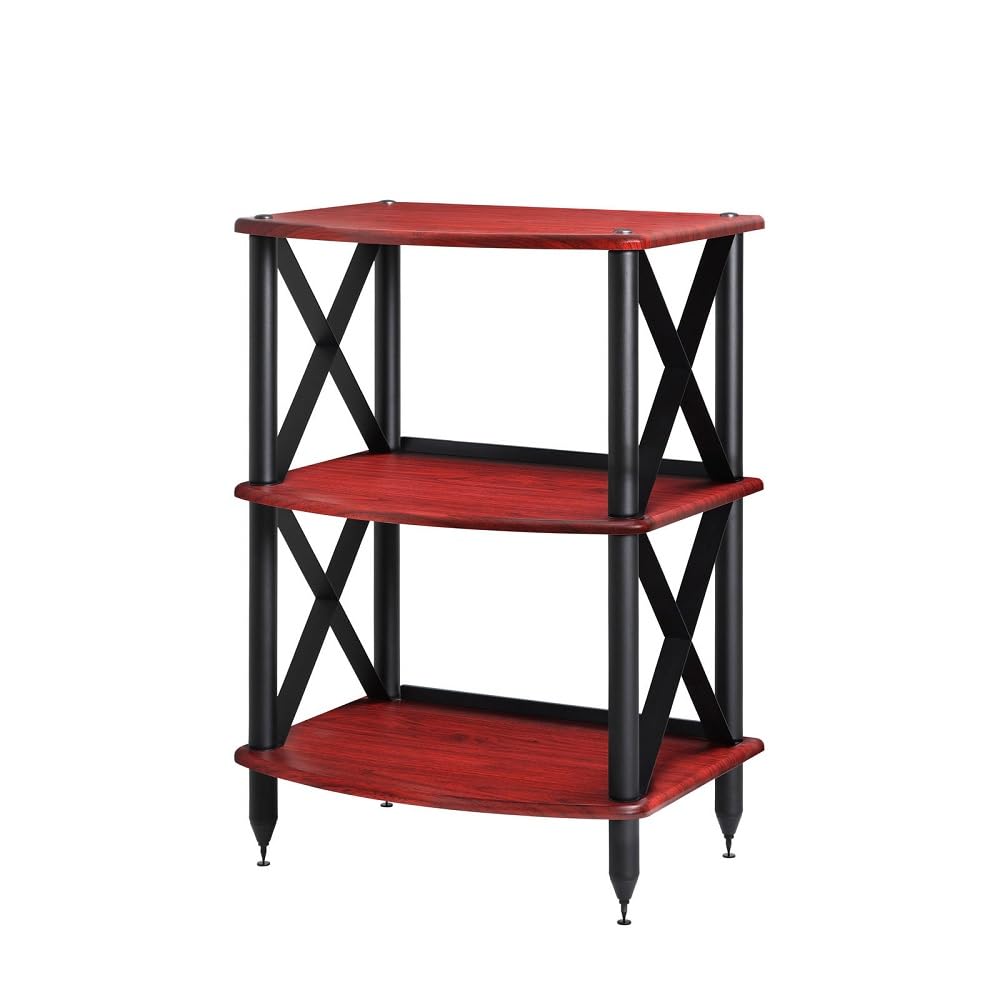 Pangea Audio Vulcan TT LP Record Player Turntable Stand Rack with Vinyl Storage Rosenut Red