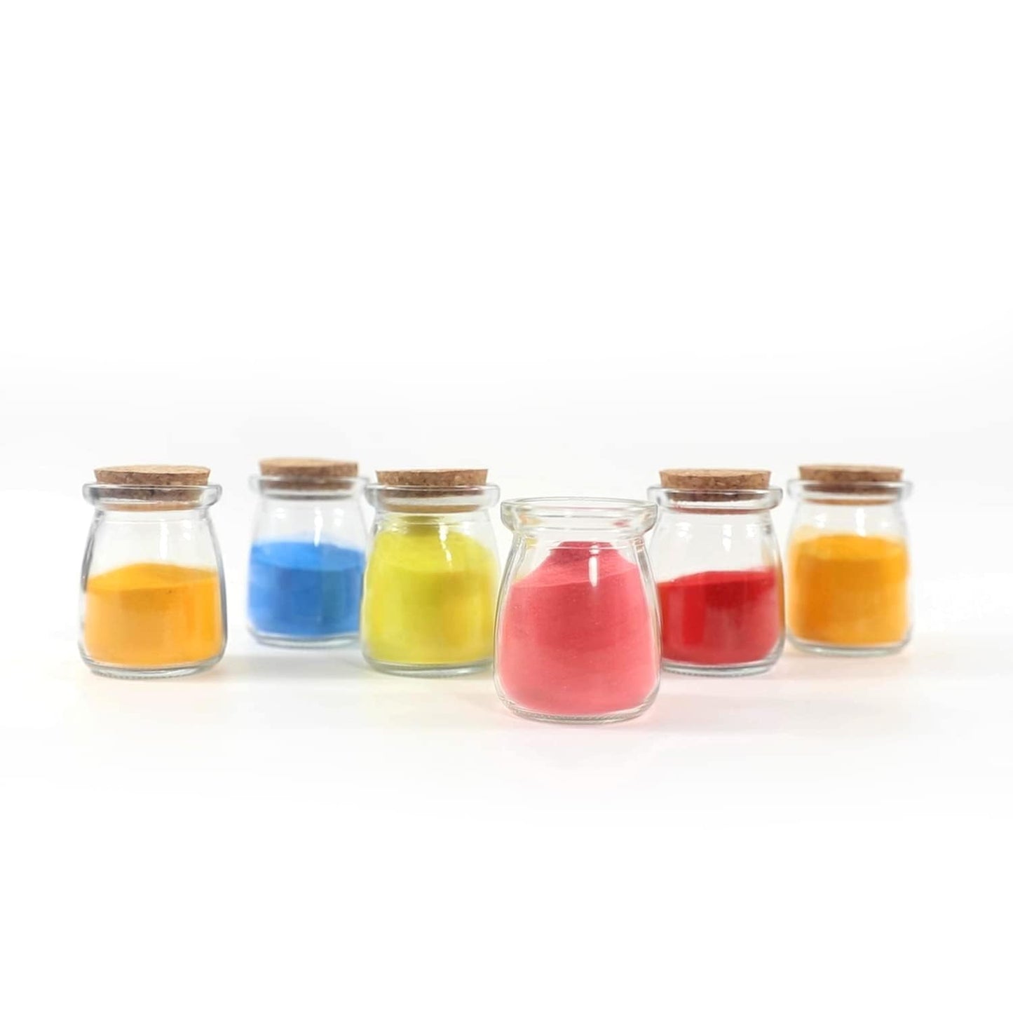 Magic Season Decorative Glass Bottle with Cork Stopper (3.3 oz Pudding Bottles / 6 Pcs)