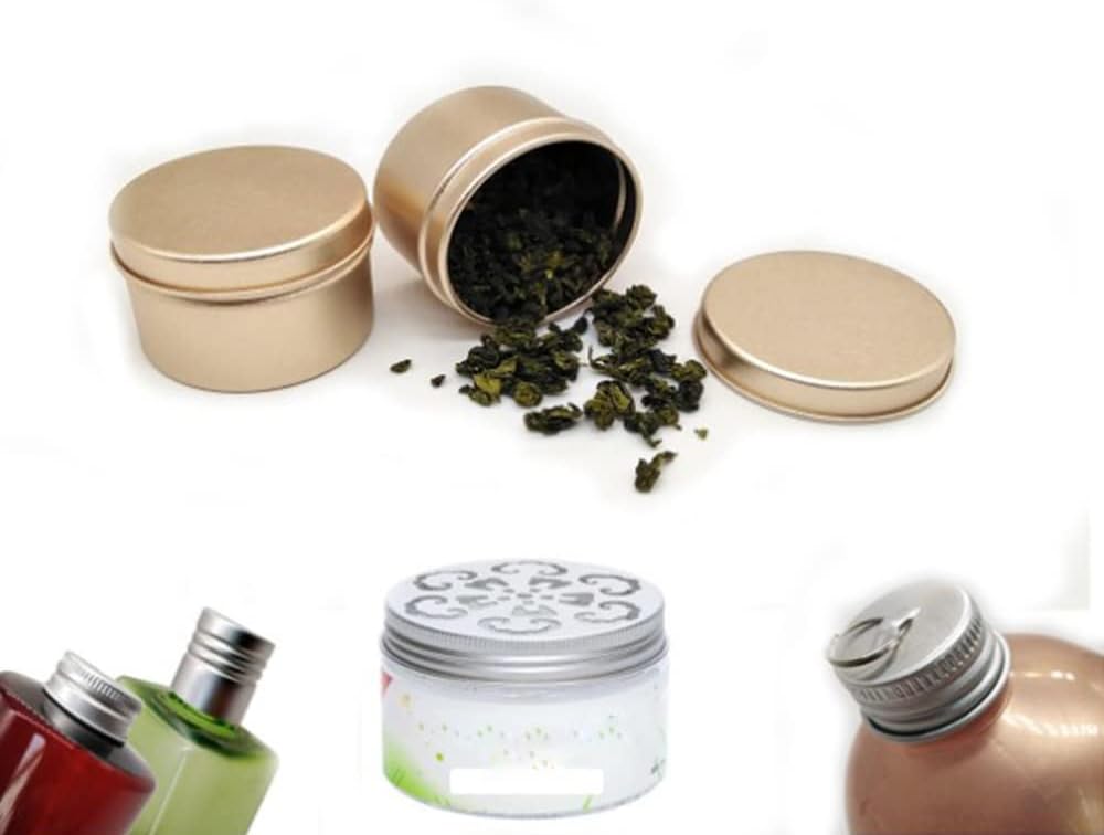 Othmro 24pcs Metal Round Tins - 0.5oz/15ml Aluminum Containers with Screw Lid for Salve, Spices, Lip Balm, Gold