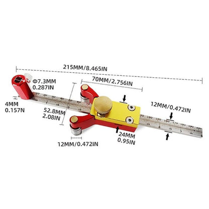 Szliyands Latest Models Multifunctional scribing Ruler Parallel line Drawing Tool Gauge with Straight line arc Measurement DIY Woodworking scribing Tool