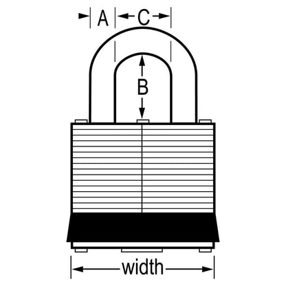 Master Lock 1KALJ Outdoor Padlock with Key, 1 Pack, Silver