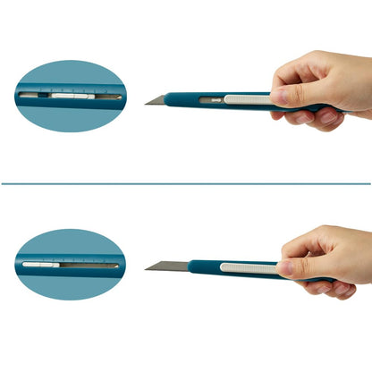 Precision Knife Safety Box Cutter - Self Retractable, Slim, Quick Adjustable Blade Length - Perfect for Trimming, Crafts, Packages and PCB Board Work, ldeal for Cast Vinyl Company (Teal)