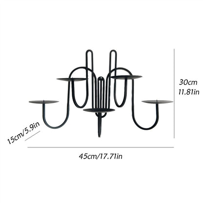 Decorative Candlestick European Light Luxury Iron Wall Mounted Candlestick Simple Living Room Porch Corridor Candle Holder Candlestick