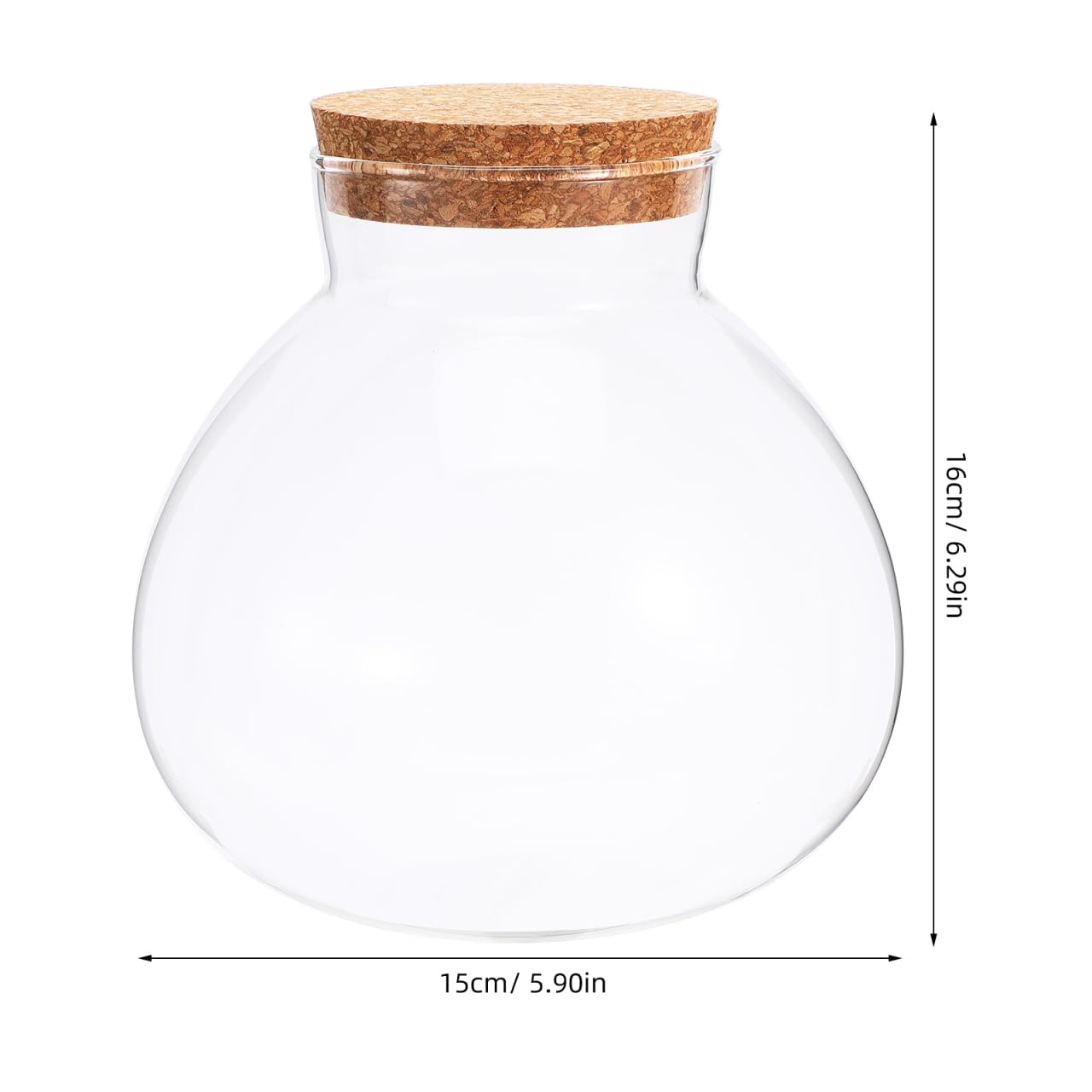 Toddmomy Glass Terrarium Bottle with Cork Lid, Closed Micro Landscape Round Jar, Desktop Moss Container for DIY Fairy Garden and Plant Ecosystem