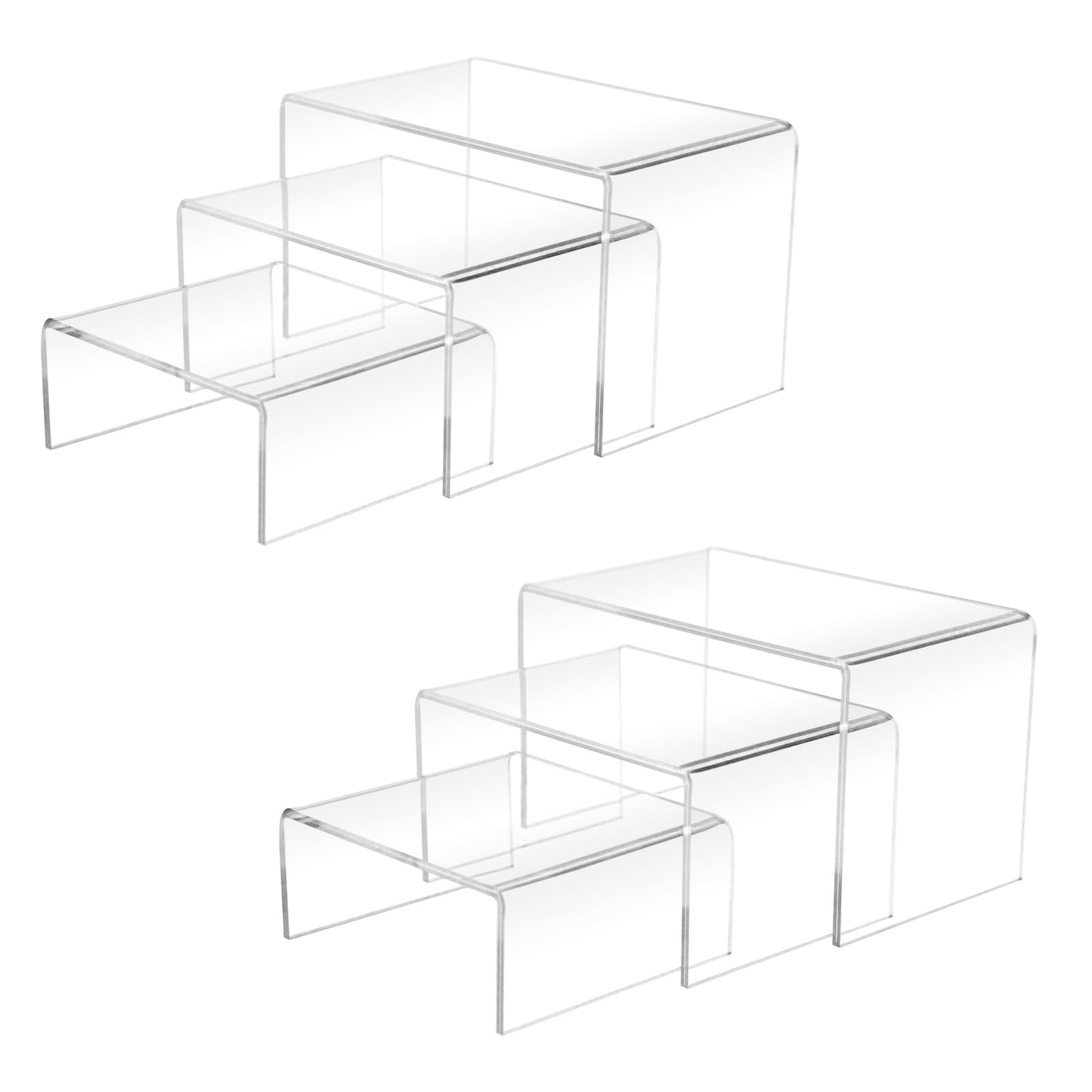 Cerpourt 2 Sets Acrylic Display Risers(4",5",6") Product Stand ((4"x5"x6") Clear Risers)