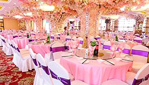 Tvoip 10-Pack Metallic Pink Stretch Chair Covers with Buckle Sliders for Weddings and Events