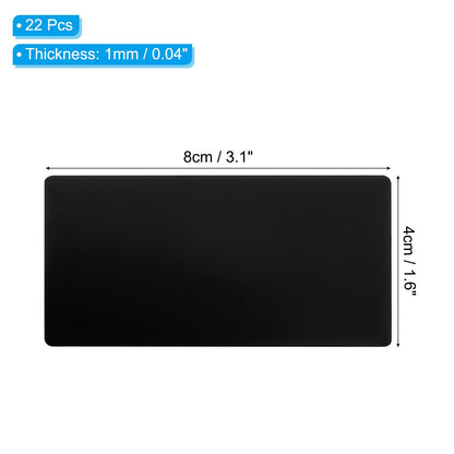 PATIKIL 3x2 Inch Anodized Aluminum Sheet Metal, 22 Pack Laser Plates Engraving Blanks 1MM Thin for Crafting DIY House, Black