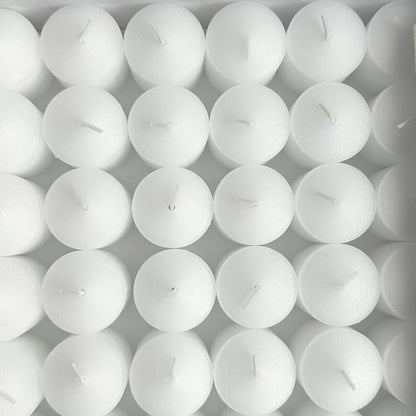 D'light Online Unscented Votive Candles - Small Candles for Synagogues, Churches, Baby Shower, Home Decoration, Restaurants and Weddings (White, 8 Hour - Set of 72)