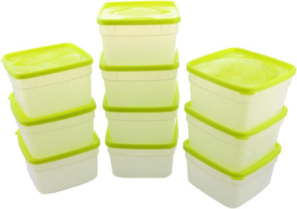 Arrow Reusable Plastic Storage Container Set, 10 Pack, 1 Pint/16 Ounce Each, BPA-Free, Dishwasher/Microwave Safe