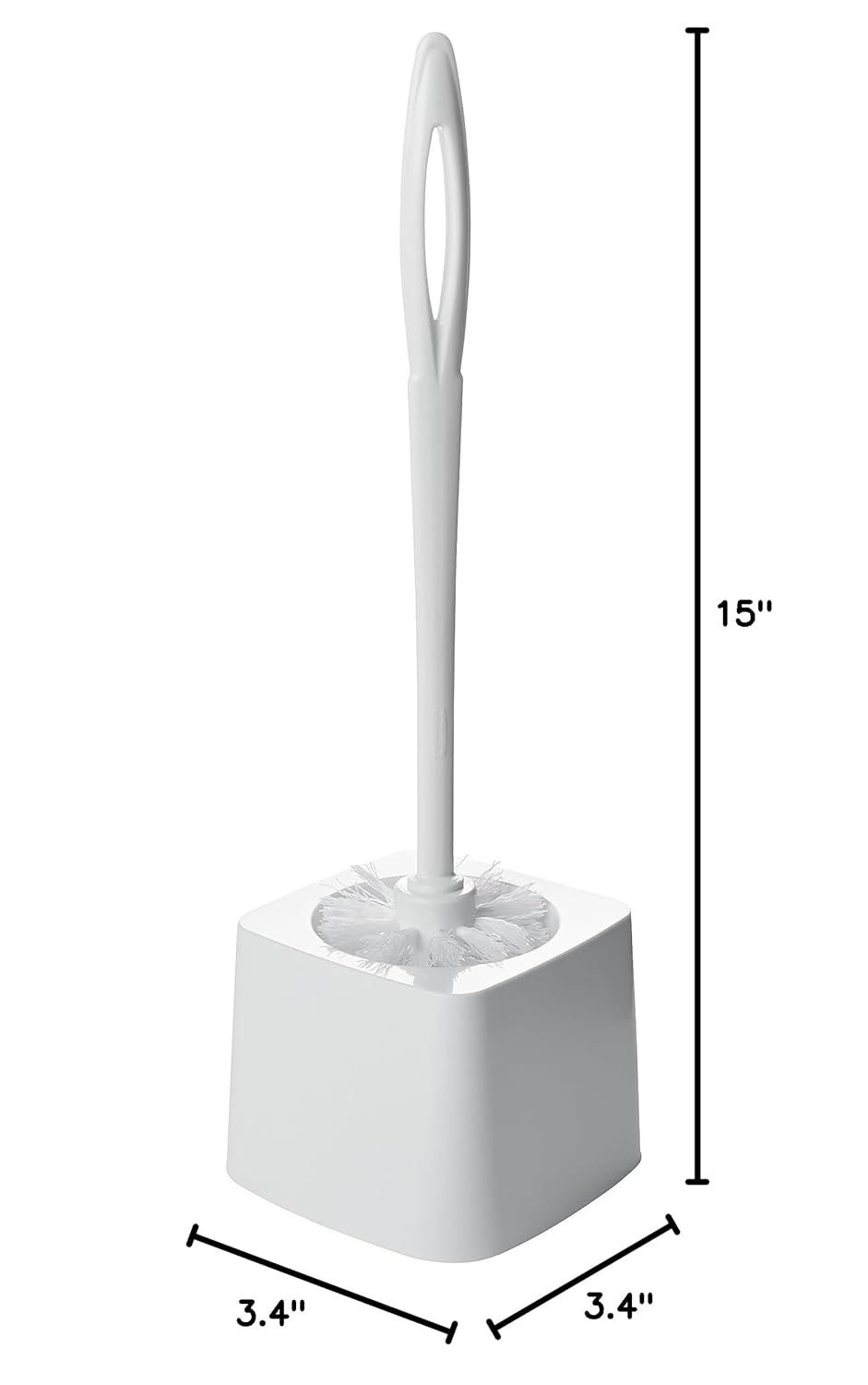 Commercial 15" Rubbermaid Products Toilet Brush, White, Toilet Bowl Brush for Bathroom, Professional/Janitorial Scrub