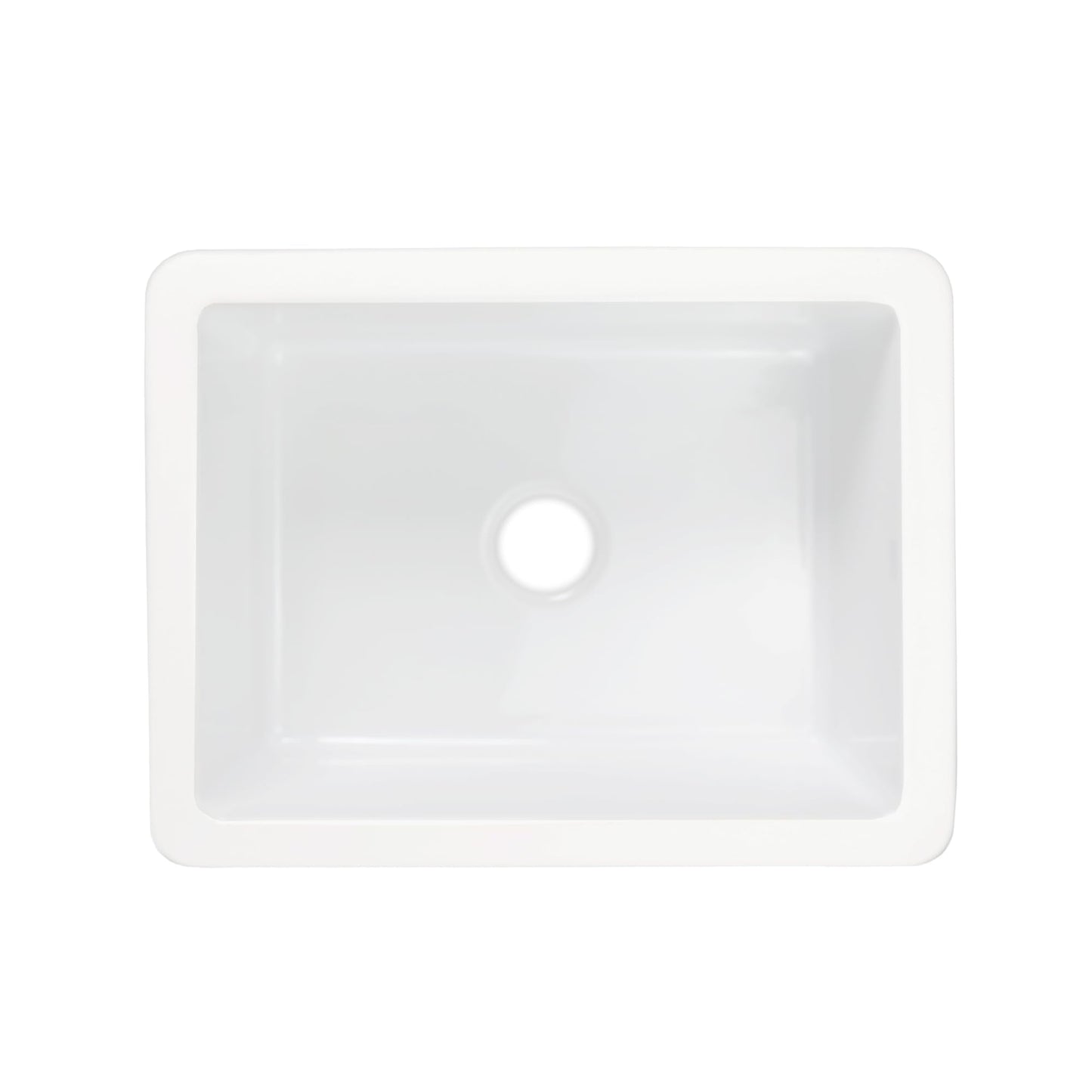 Sinkology Eden 23 Inch Undermount Fireclay Kitchen Sink White Single Bowl – Deep Basin, Fits 26 Inch Cabinet