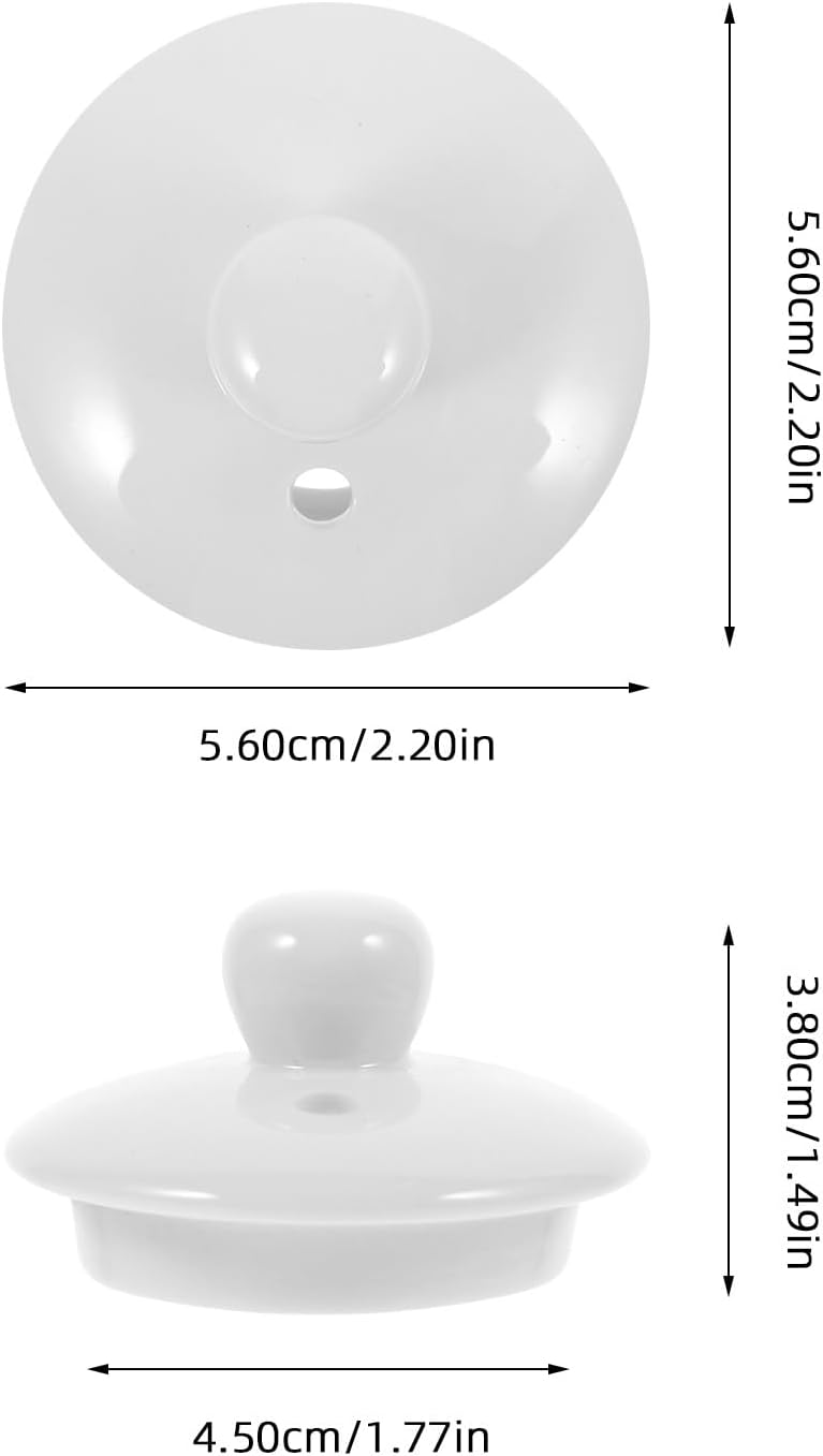 Luxshiny Ceramic Teapot Lid Replacement, White Porcelain Mug Cover for Small Tea Pots, Kungfu Tea Cup Accessories