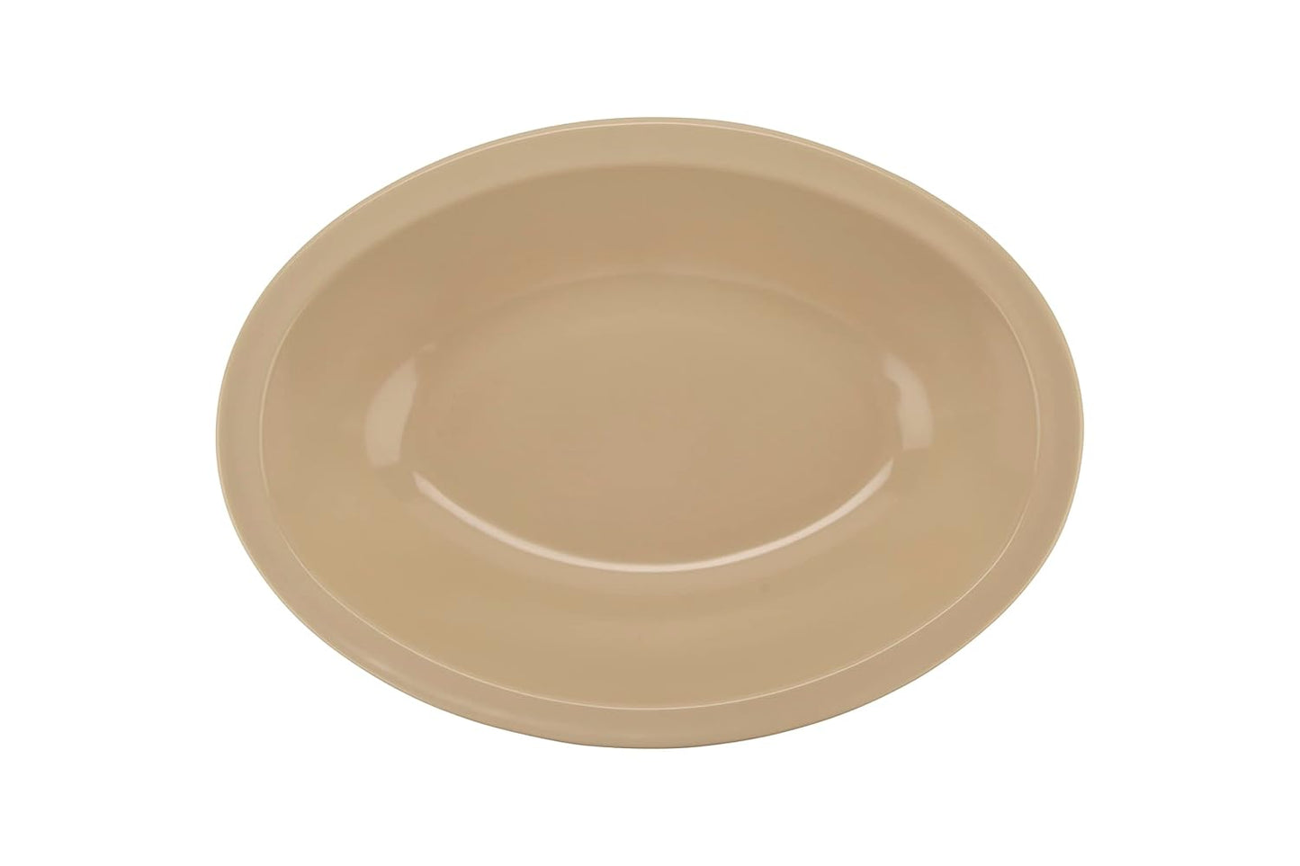 G.E.T. DN-332-S-EC Brown 32 oz. Oval Rimmed Melamine Bowls, Pack of 4 - Sandstone