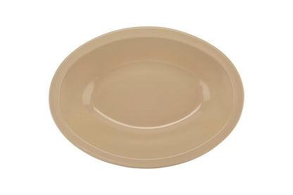 G.E.T. DN-332-S-EC Brown 32 oz. Oval Rimmed Melamine Bowls, Pack of 4 - Sandstone