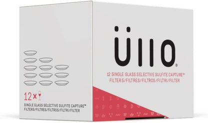 Ullo Selective Sulfite Replacement Filters, Single Glass, 12-Pack for Removing Histamines