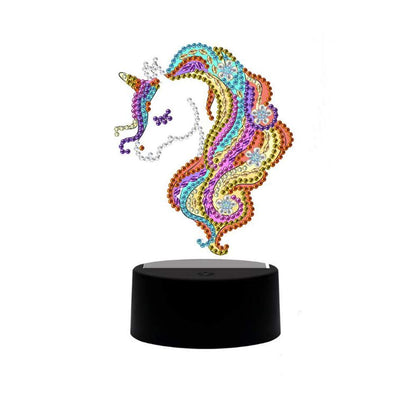 pigpigboss Diamond Painting Night Light Art Kit, Animal LED Night Lamp Paint with Diamonds Kit for Adult Beginner Home Room Desktop Holiday Decor