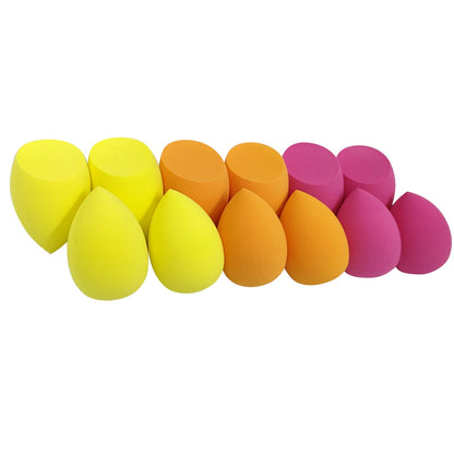 12 Pcs Black Makeup Sponges for Foundation Bulk Latex-Free Reusable big Beauty Sponge Blender Cosmetic Applicator For Powder Cream and Liquid Makeup Tools Set