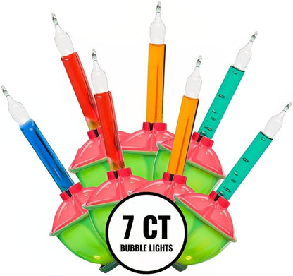 7 Count Bubble Lights, Red/Green Base, Multicolor by Brite Star
