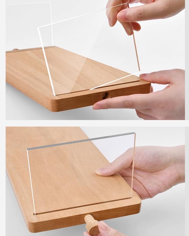 ECKEK Wood Display Risers, Organizer Stand, Riser Stand for Figures, Cupcake, Perfume and More (Acrylic S 32*15*10.5cm/12.60*5.91*4.13inches)