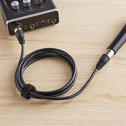Amazon Basics XLR Male to Female Microphone Cable for Speaker or PA System, All Copper Conductors, 6MM PVC Jacket, 6 Foot, Black