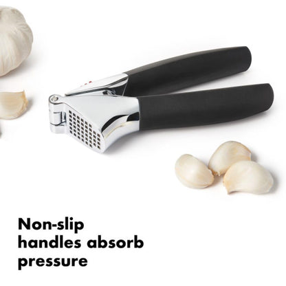 OXO Good Grips Heavy Duty Garlic Press, Die-Cast Zinc, Black