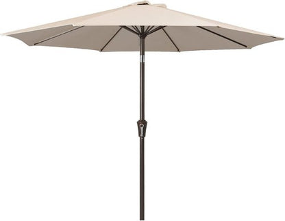 JEAREY 9FT Outdoor Patio Umbrella - Market Umbrella with Push Button Tilt & Crank | UV Protection & Waterproof (Cream Beige)