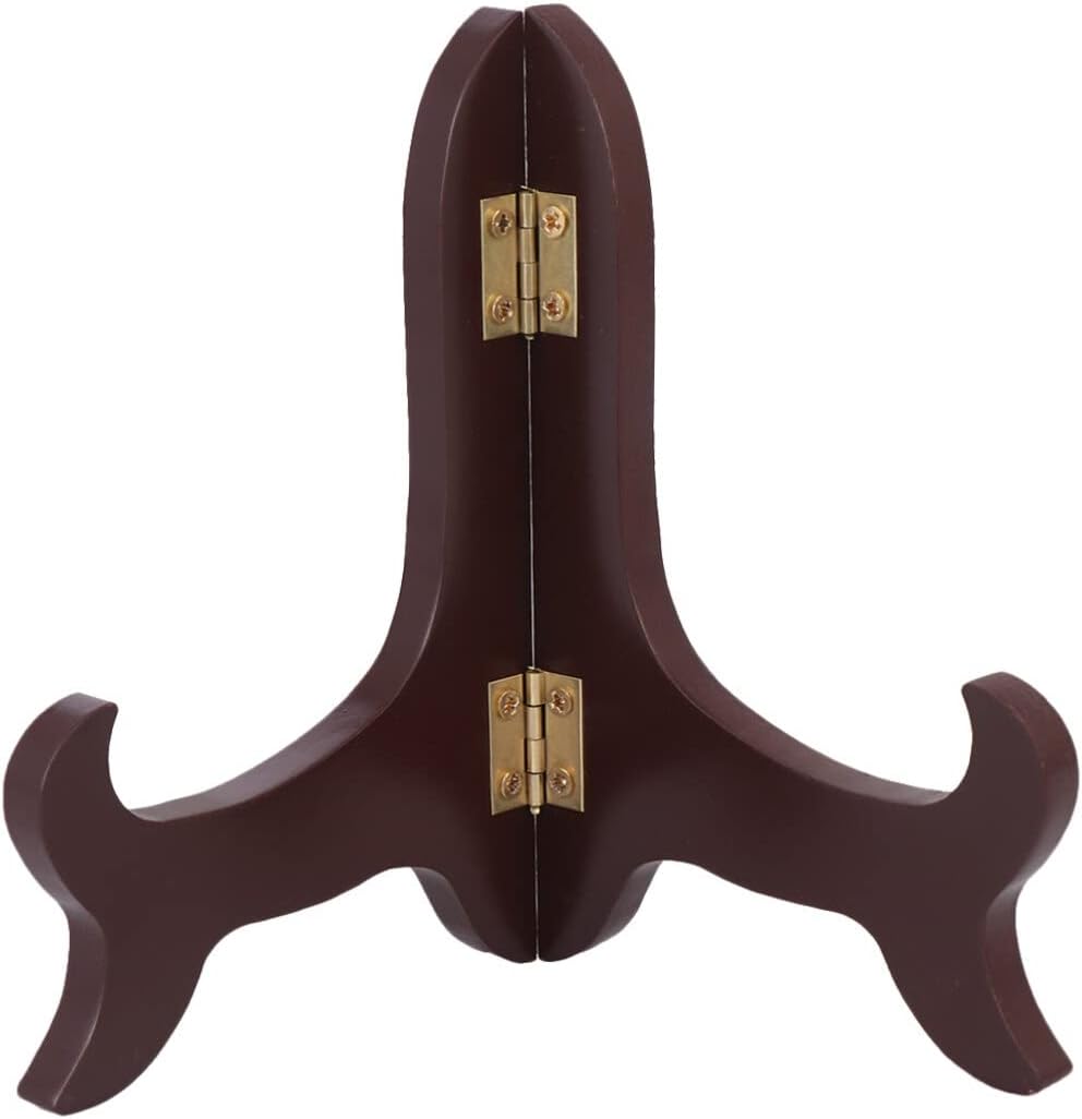 PRETYZOOM 3pcs Wooden Plate Stands for Display: 5 Inches Easel Display Holder, Table Top Easels for Photos