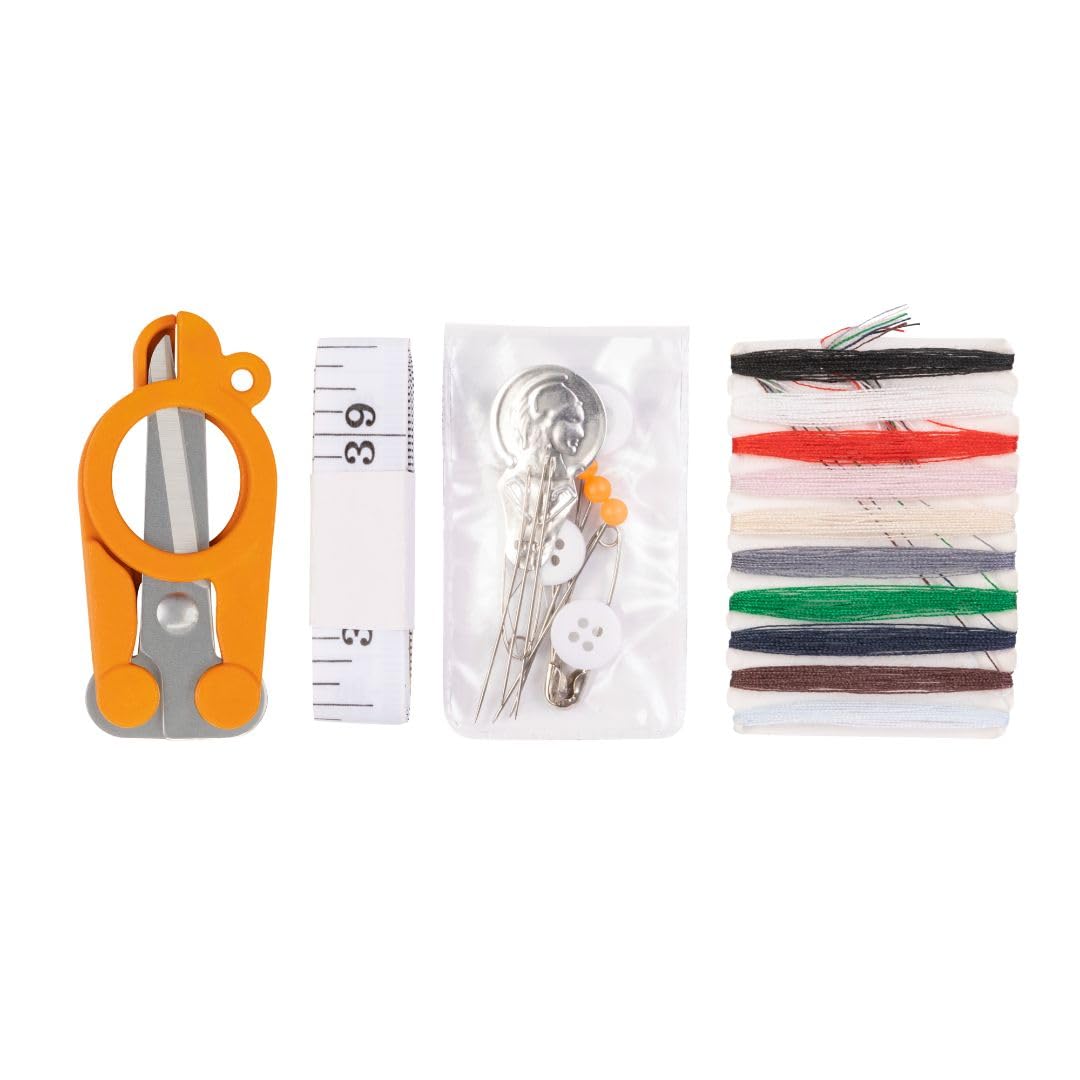 Fiskars Sewing Kit - 27-Piece Travel Sewing Set with Case - Craft Supplies - Orange